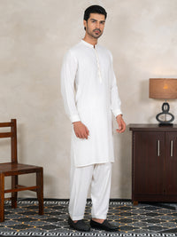 White Kameez Shalwar - AL-KS-3370
