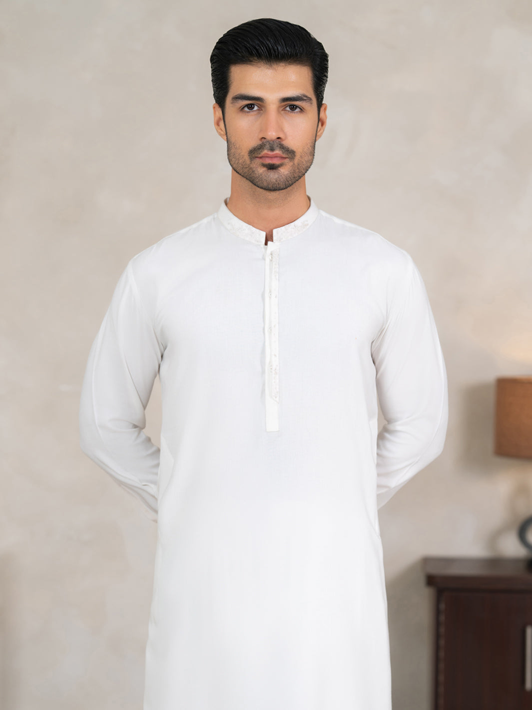White Kameez Shalwar - AL-KS-3370