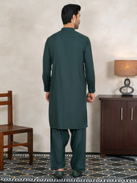 Dark Green Kameez Shalwar - AL-KS-3372