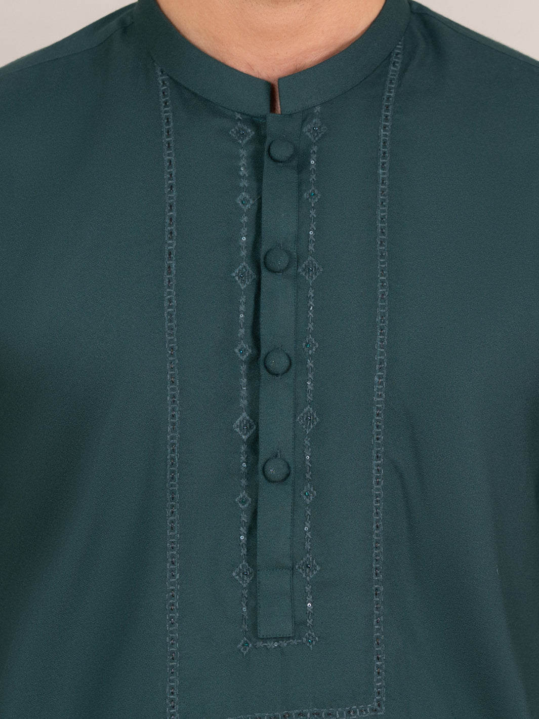 Dark Green Kameez Shalwar - AL-KS-3372