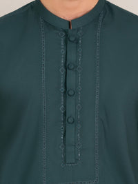 Dark Green Kameez Shalwar - AL-KS-3372