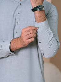 Grey Kameez Shalwar - AL-KS-3374