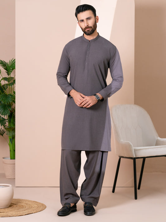 Dark Olive Kameez Shalwar - AL-KS-3375