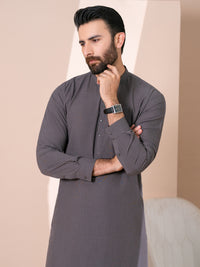 Dark Olive Kameez Shalwar - AL-KS-3375