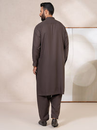 Dark Brown Kameez Shalwar - AL-KS-3416
