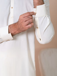 Off White Kameez Shalwar - AL-KS-3378