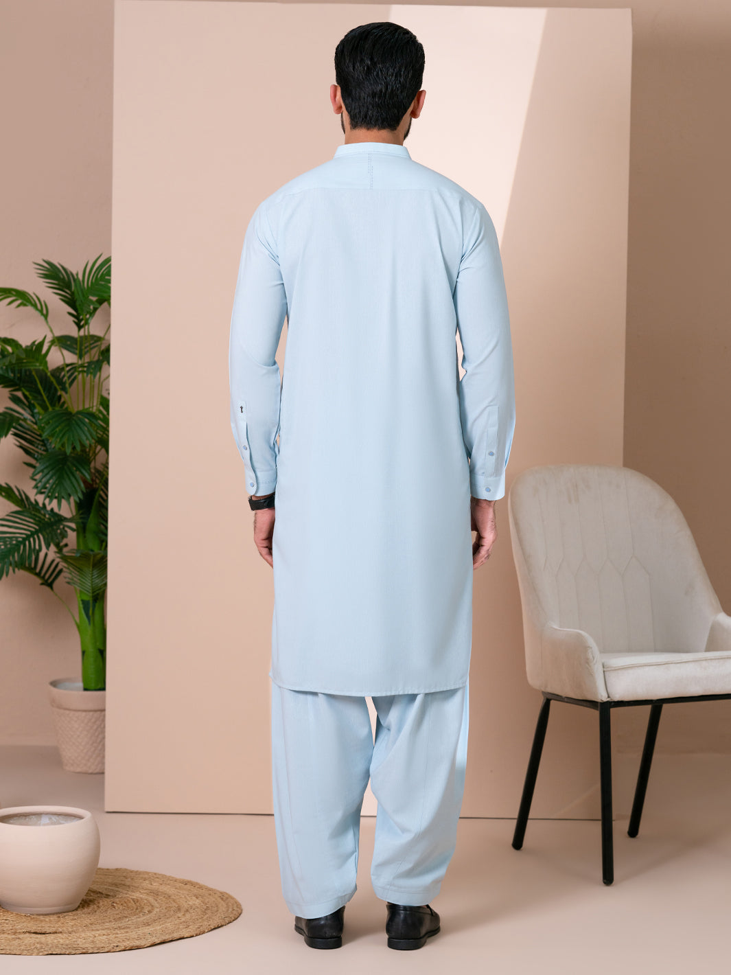 Light Blue Kameez Shalwar - AL-KS-3379