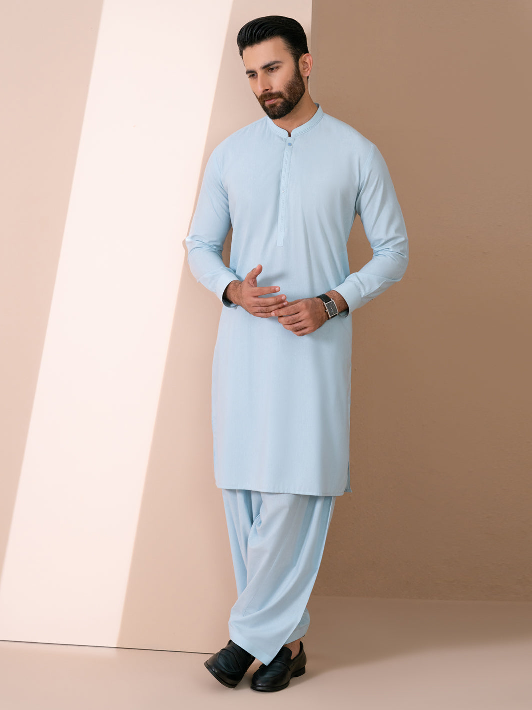 Light Blue Kameez Shalwar - AL-KS-3379