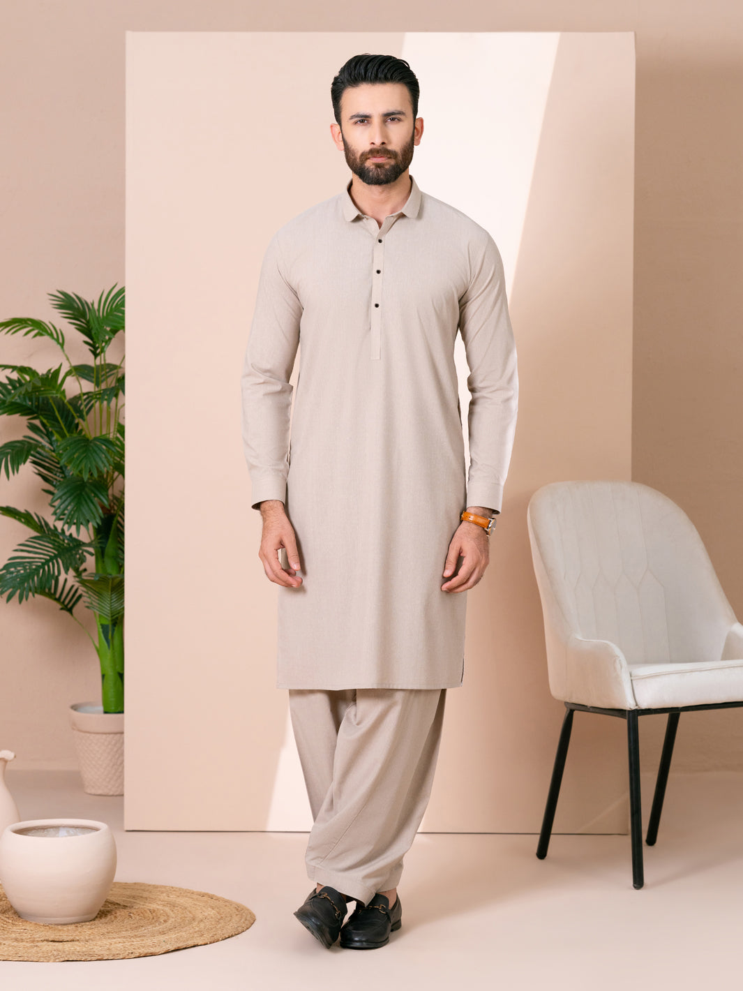 Fawn Kameez Shalwar - AL-KS-3381