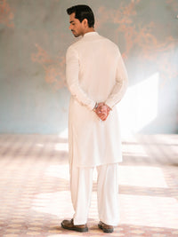 White Kameez Shalwar - AL-KS-3382
