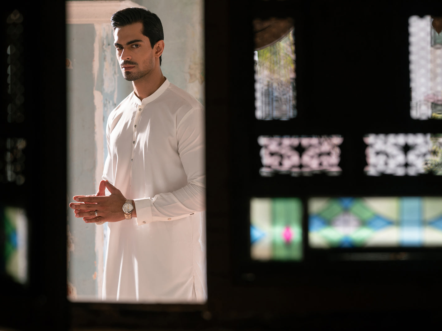 White Kameez Shalwar - AL-KS-3382