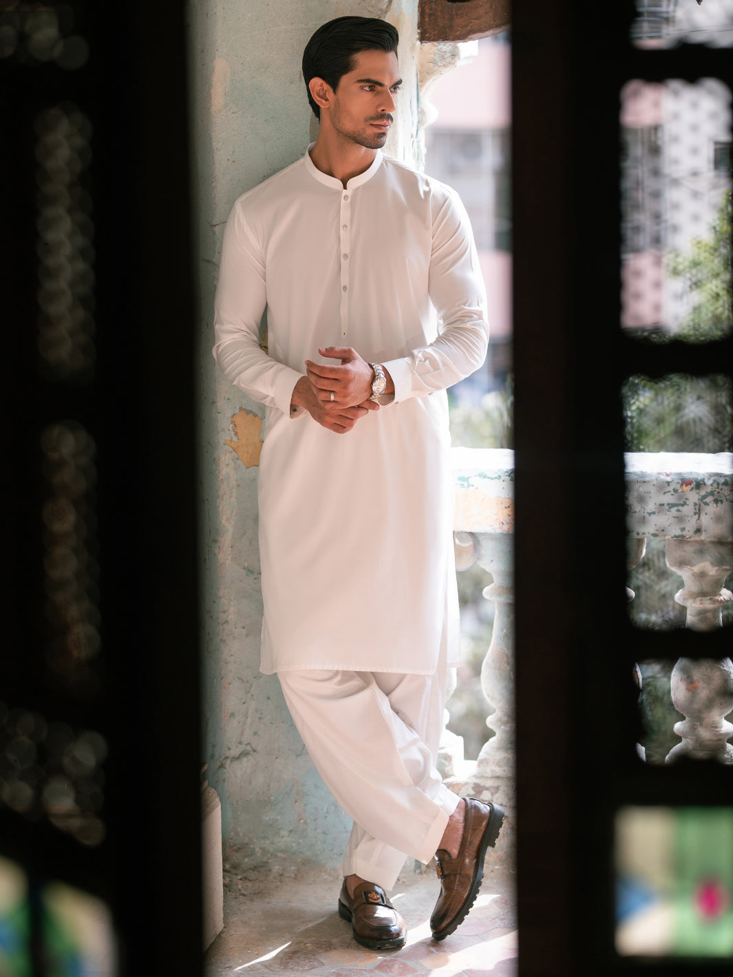 White Kameez Shalwar - AL-KS-3382