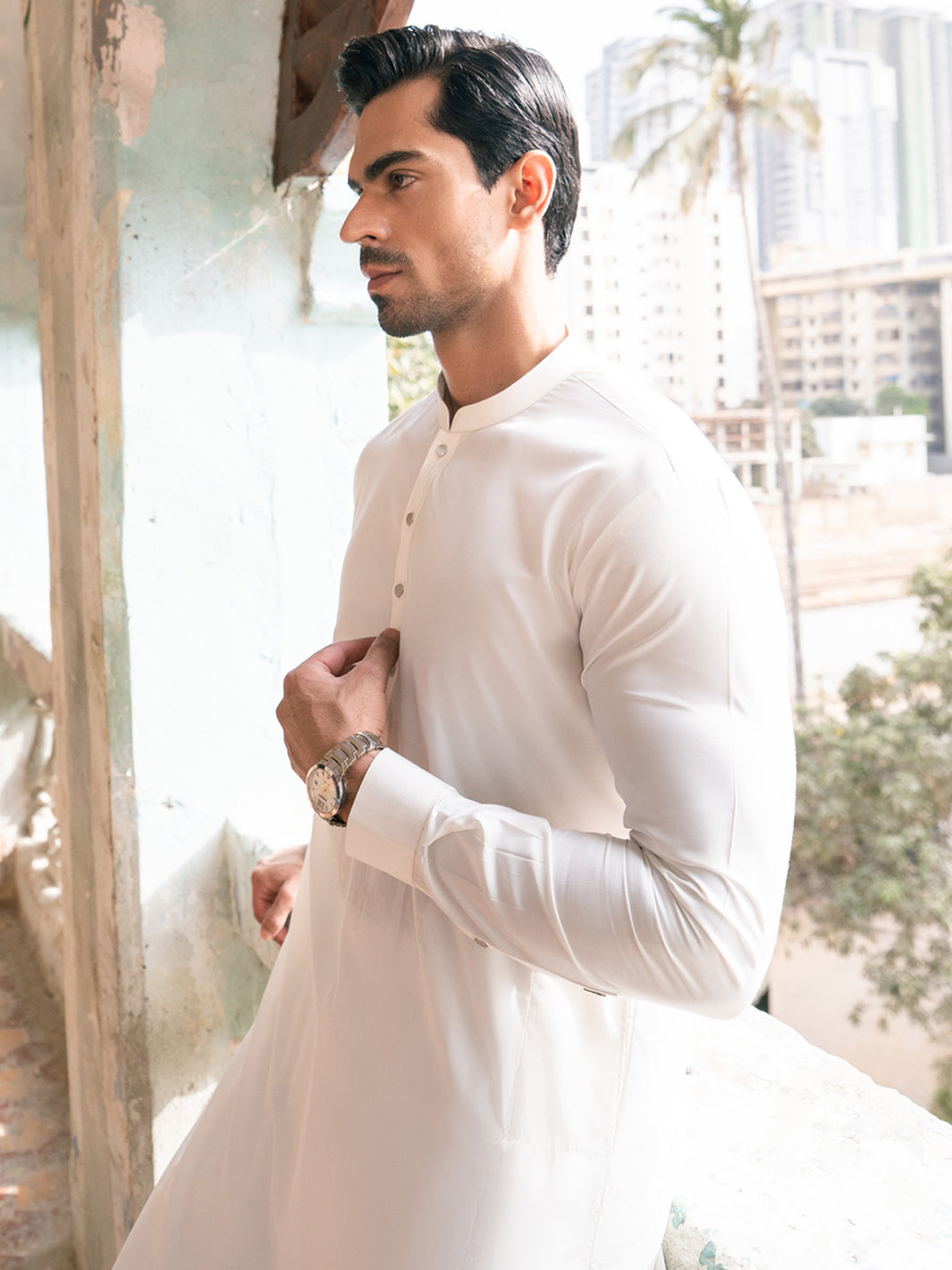White Kameez Shalwar - AL-KS-3382