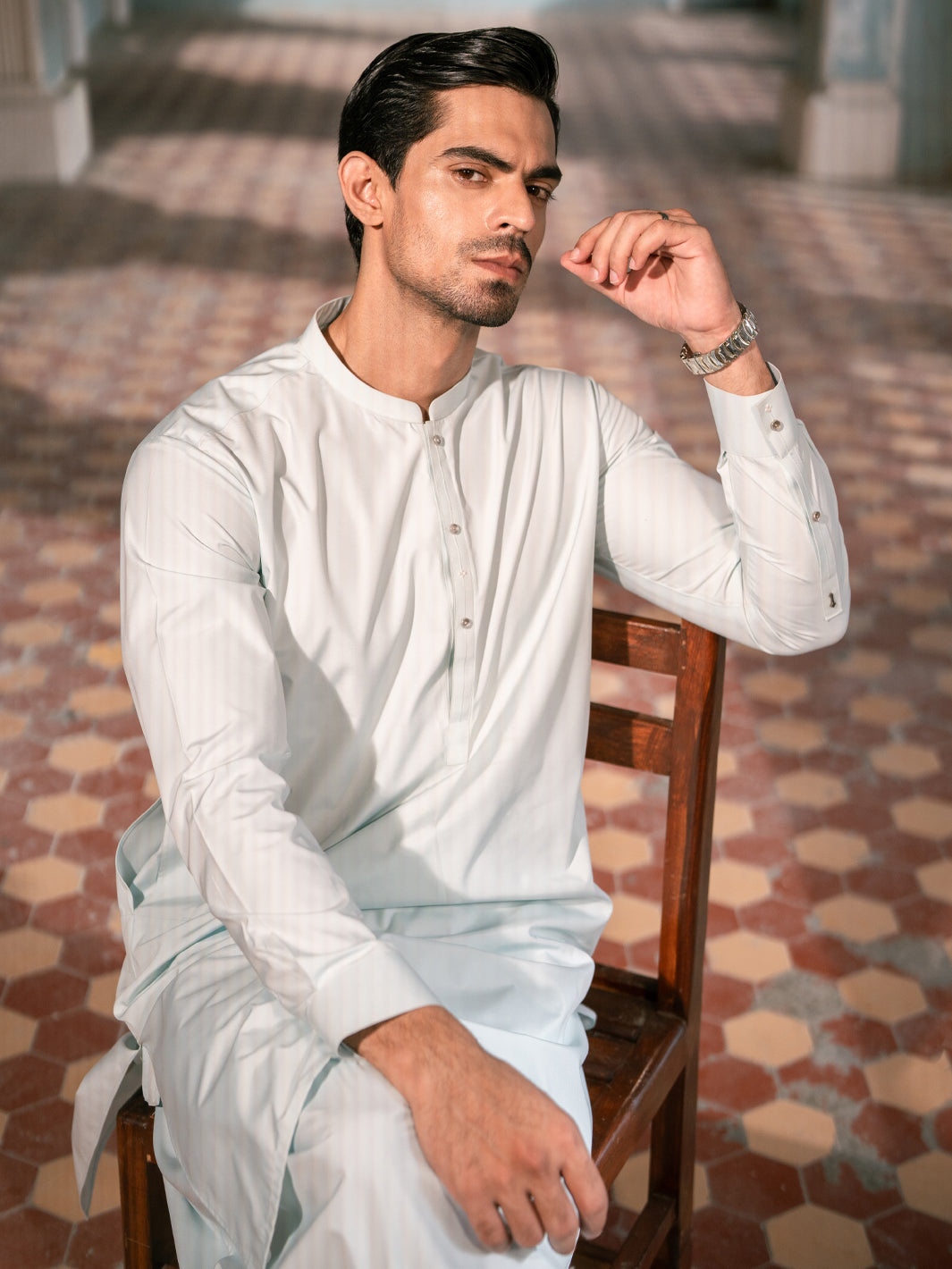 Sky Blue Kameez Shalwar - AL-KS-3383