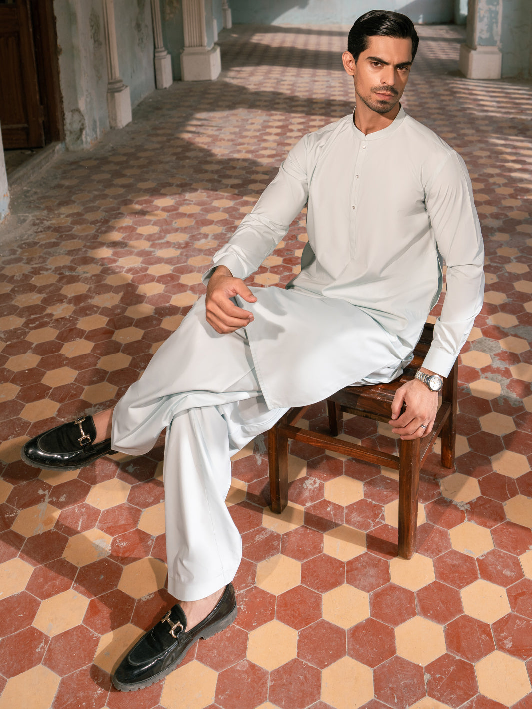 Sky Blue Kameez Shalwar - AL-KS-3383