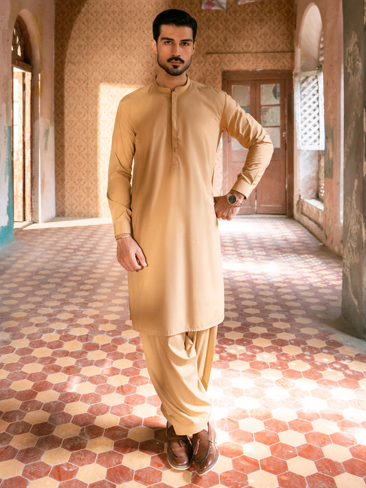 Mustard Kameez Shalwar - AL-KS-3387