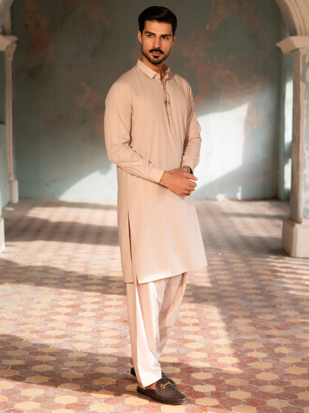 Tea Pink Kameez Shalwar - AL-KS-3394