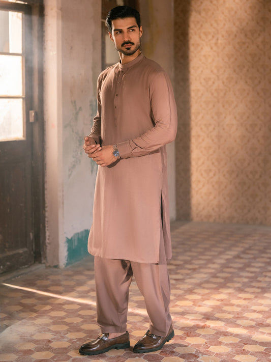 Brown Kameez Shalwar - AL-KS-3397