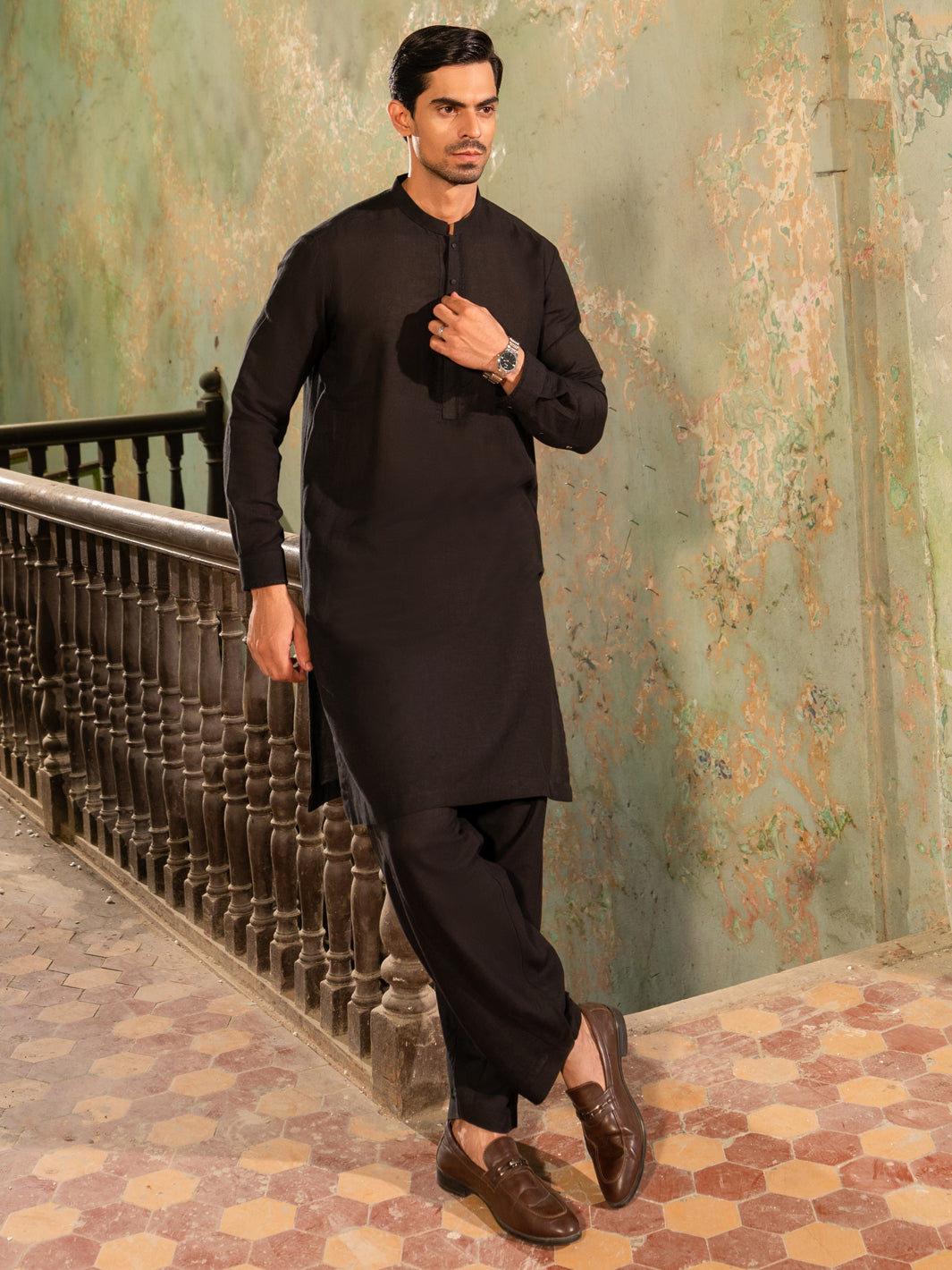Black Kameez Shalwar - AL-KS-3399
