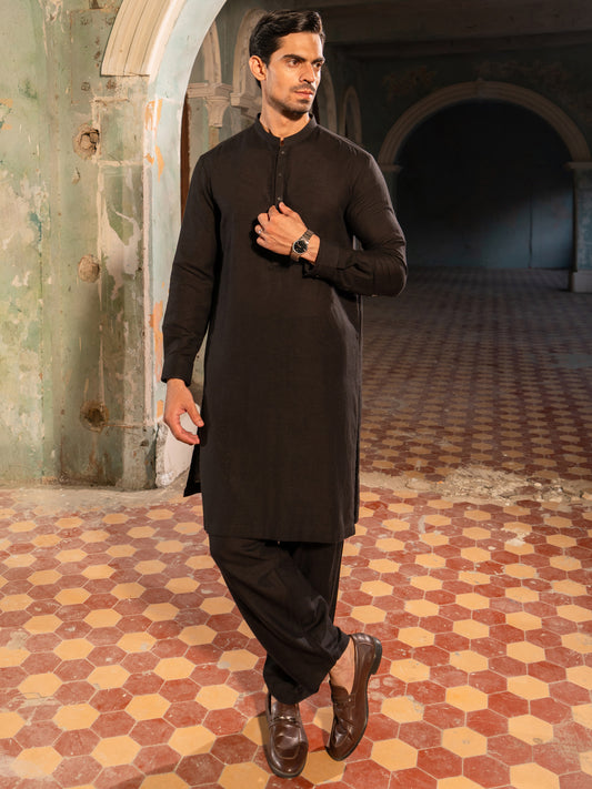 Black Kameez Shalwar - AL-KS-3399