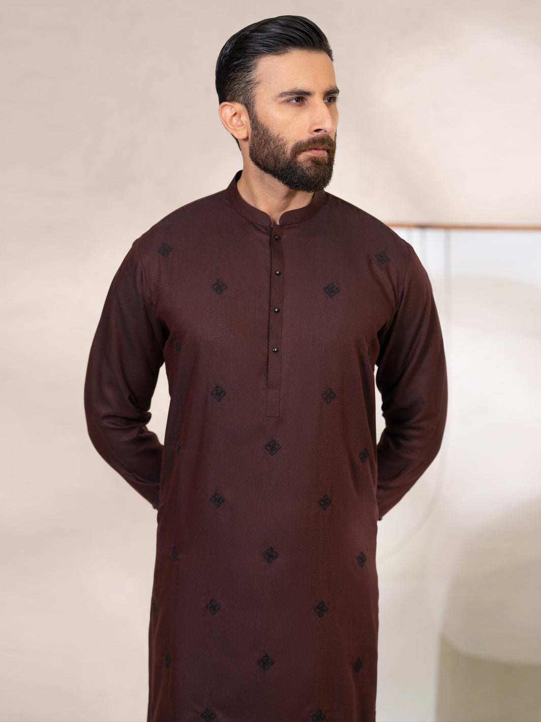 Maroon Kameez Shalwar - AL-KS-3417