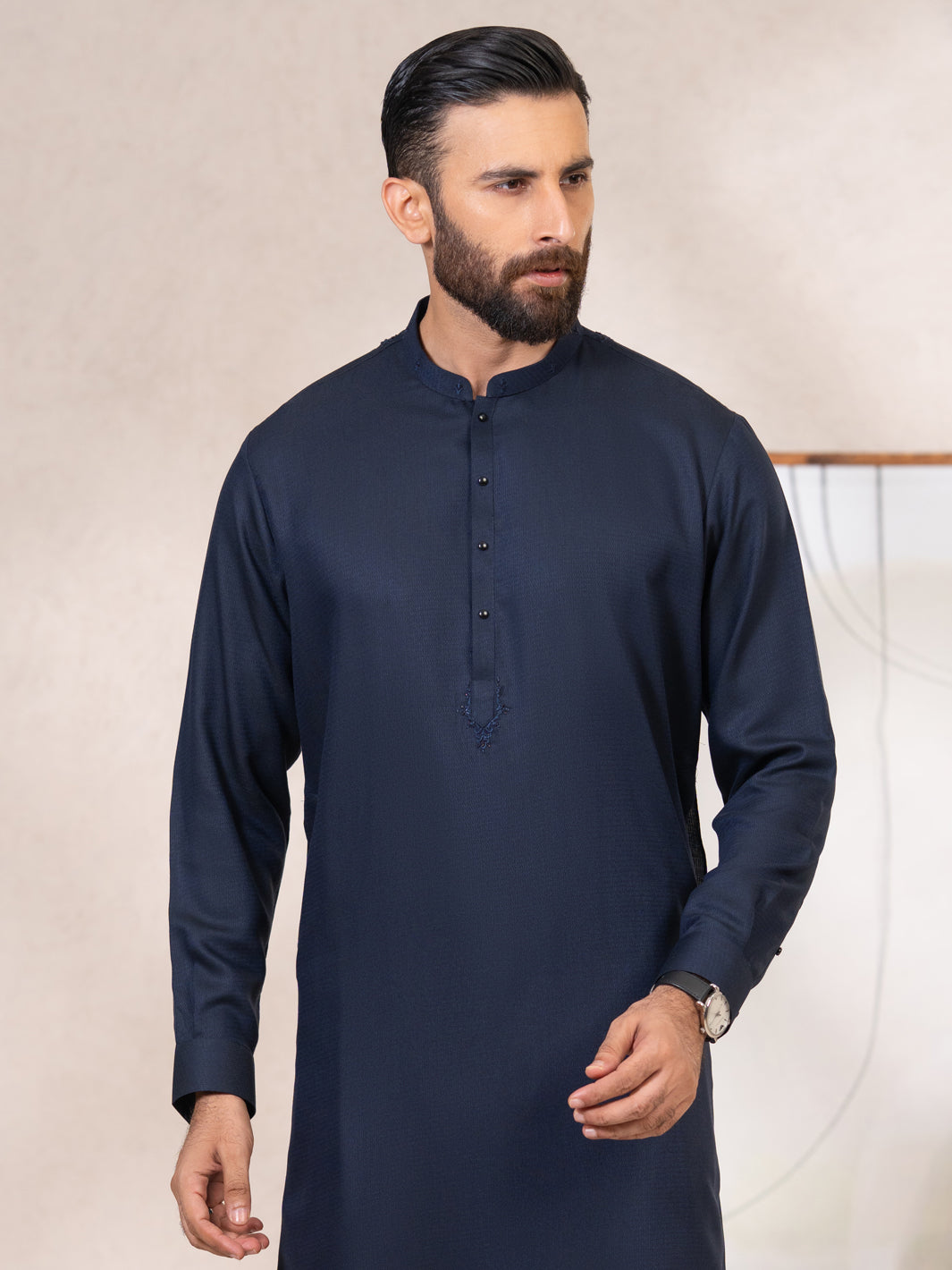 Navy Blue Kameez Shalwar - AL-KS-3418