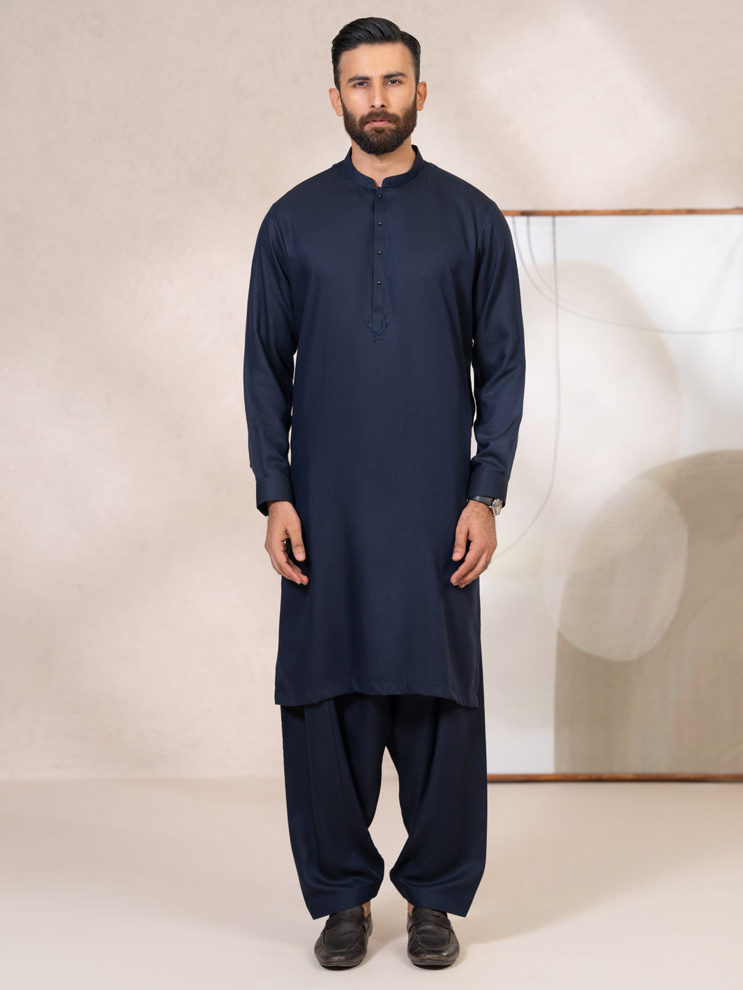 Navy Blue Kameez Shalwar - AL-KS-3418