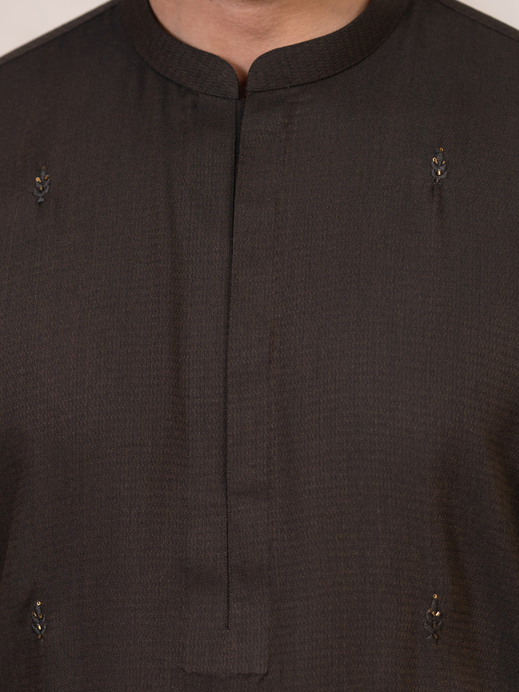 Dark Brown Kameez Shalwar - AL-KS-3419