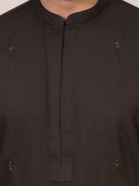 Dark Brown Kameez Shalwar - AL-KS-3419
