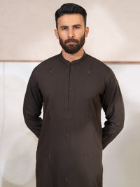 Dark Brown Kameez Shalwar - AL-KS-3419