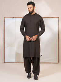 Dark Brown Kameez Shalwar - AL-KS-3419