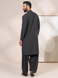 Charcoal Grey Kameez Shalwar - AL-KS-3443A