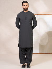 Charcoal Grey Kameez Shalwar - AL-KS-3443A