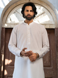 White Cut & Sew Kameez Shalwar - AL-KS-3501