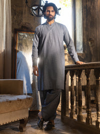 Ice Blue Cut & Sew Kameez Shalwar - AL-KS-3502
