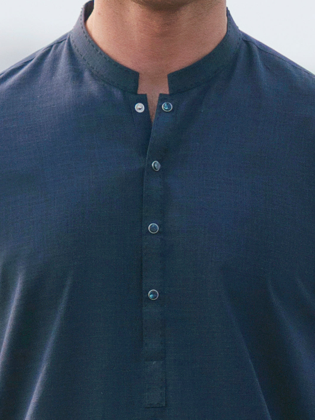 Dark Blue Cut & Sew Kameez Shalwar - AL-KS-3505