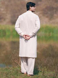 Beige Cut & Sew Kameez Shalwar - AL-KS-3507