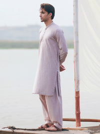 Beige Cut & Sew Kameez Shalwar - AL-KS-3508