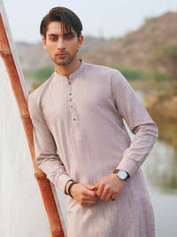 Beige Cut & Sew Kameez Shalwar - AL-KS-3508