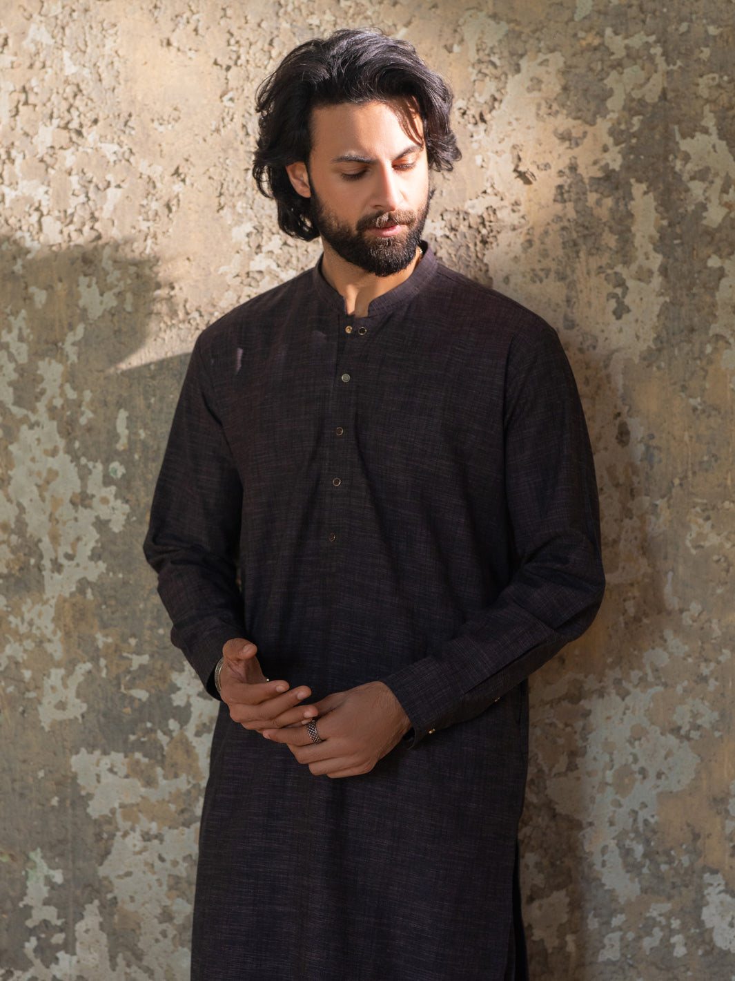 Dark Purple Cut & Sew Kameez Shalwar - AL-KS-3511