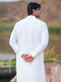 White Cut & Sew Kameez Shalwar - AL-KS-3513