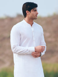 White Cut & Sew Kameez Shalwar - AL-KS-3513