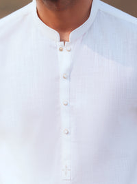 White Cut & Sew Kameez Shalwar - AL-KS-3513