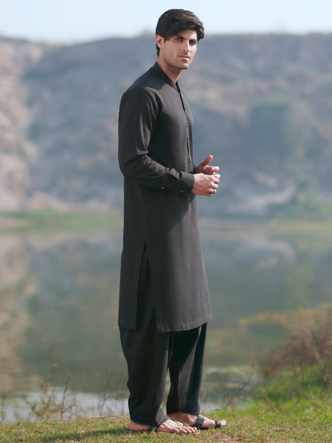 Black Cut & Sew Kameez Shalwar - AL-KS-3514