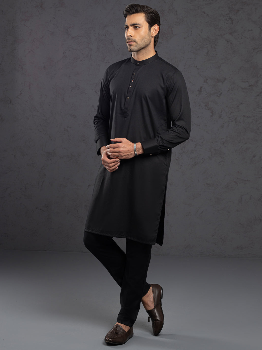 Black Blended Kurta Trouser - ALET-KT-1004-R1