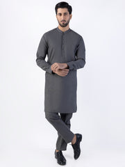 Charocal Grey Blended Kurta Trouser - AL-KT-3024D