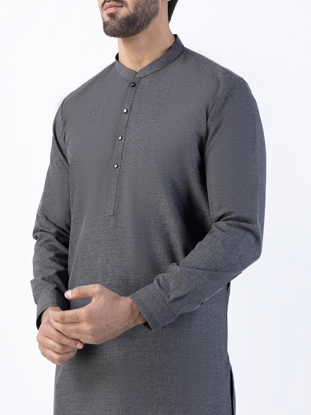 Charocal Grey Blended Kurta Trouser - AL-KT-3024D