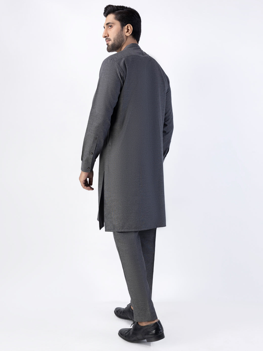 Charocal Grey Blended Kurta Trouser - AL-KT-3024D