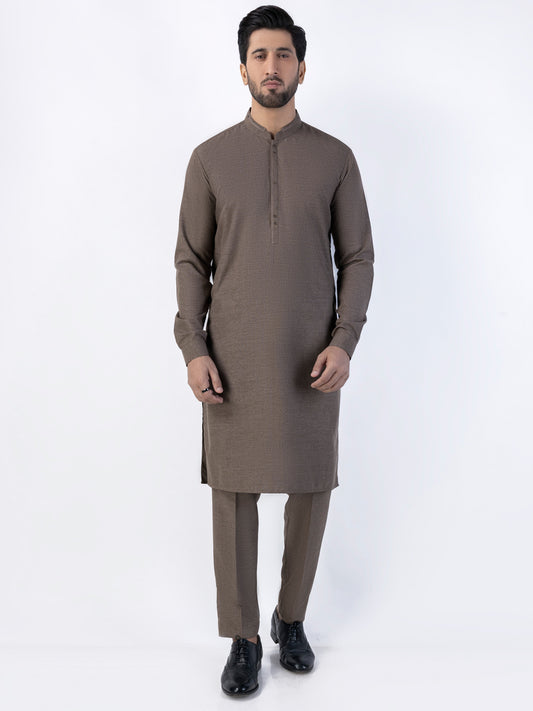 Brown Blended Kurta Trouser - AL-KT-3027
