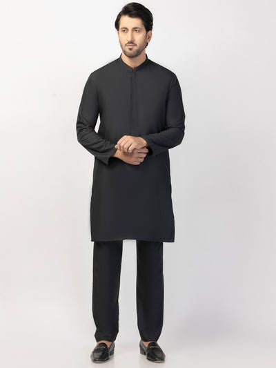 Black Blended Kurta Trouser - AL-KT-3097